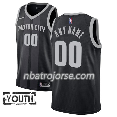 Barn Detroit Pistons Tröja Skräddarsydda 2018-19 Nike City Edition Svart Blå Swingman Barn Detroit Pistons Tröja Skräddarsydda 2018-19 Nike City Edition Svart Blå Swingman